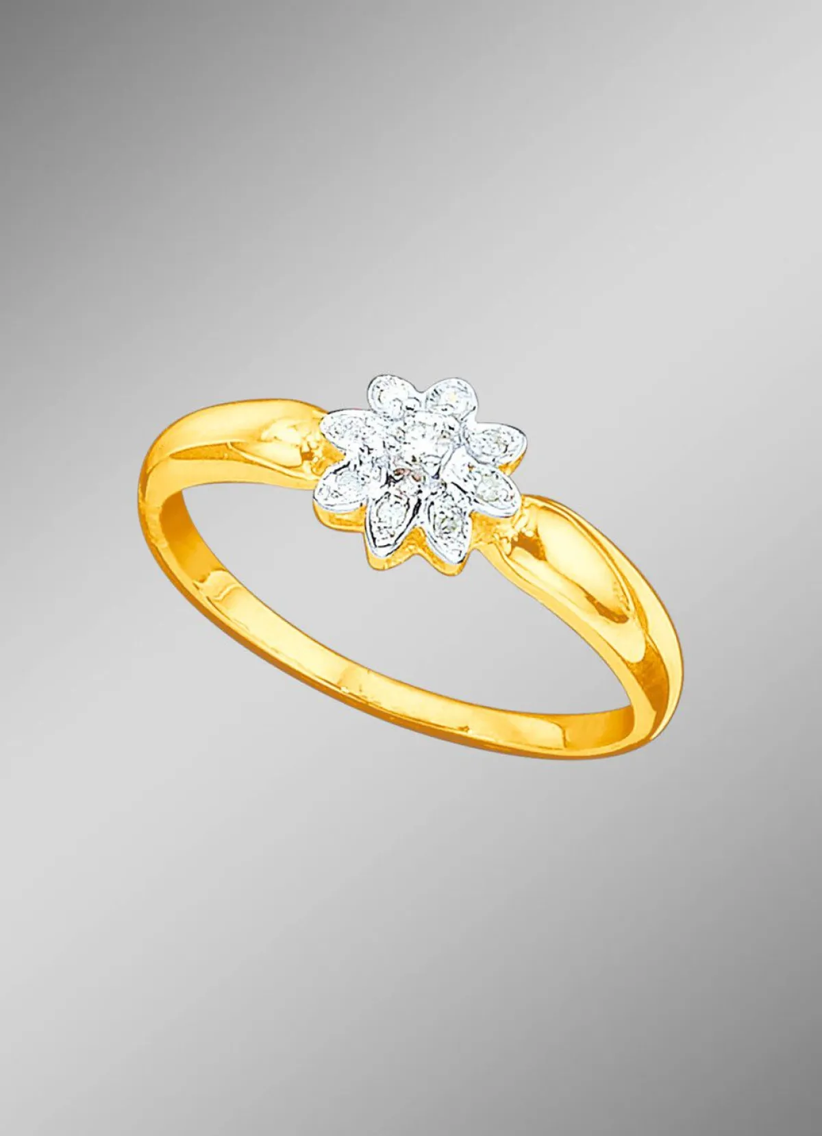 Damen BADER Damenring mit Brillant und Diamanten
