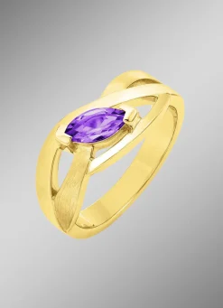 Damen BADER Damenring mit echt Amethyst