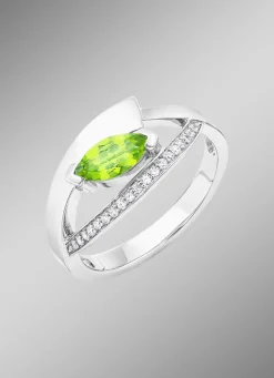 Damen BADER Damenring mit echt Peridot und synth. Zirkonia
