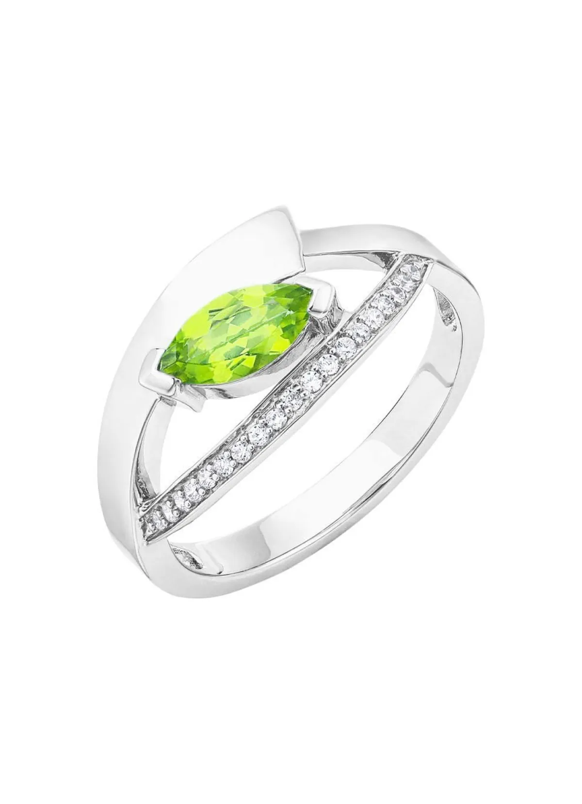Damen BADER Damenring mit echt Peridot und synth. Zirkonia