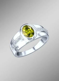 Damen BADER Damenring mit echt Peridot und synth. Zirkonia