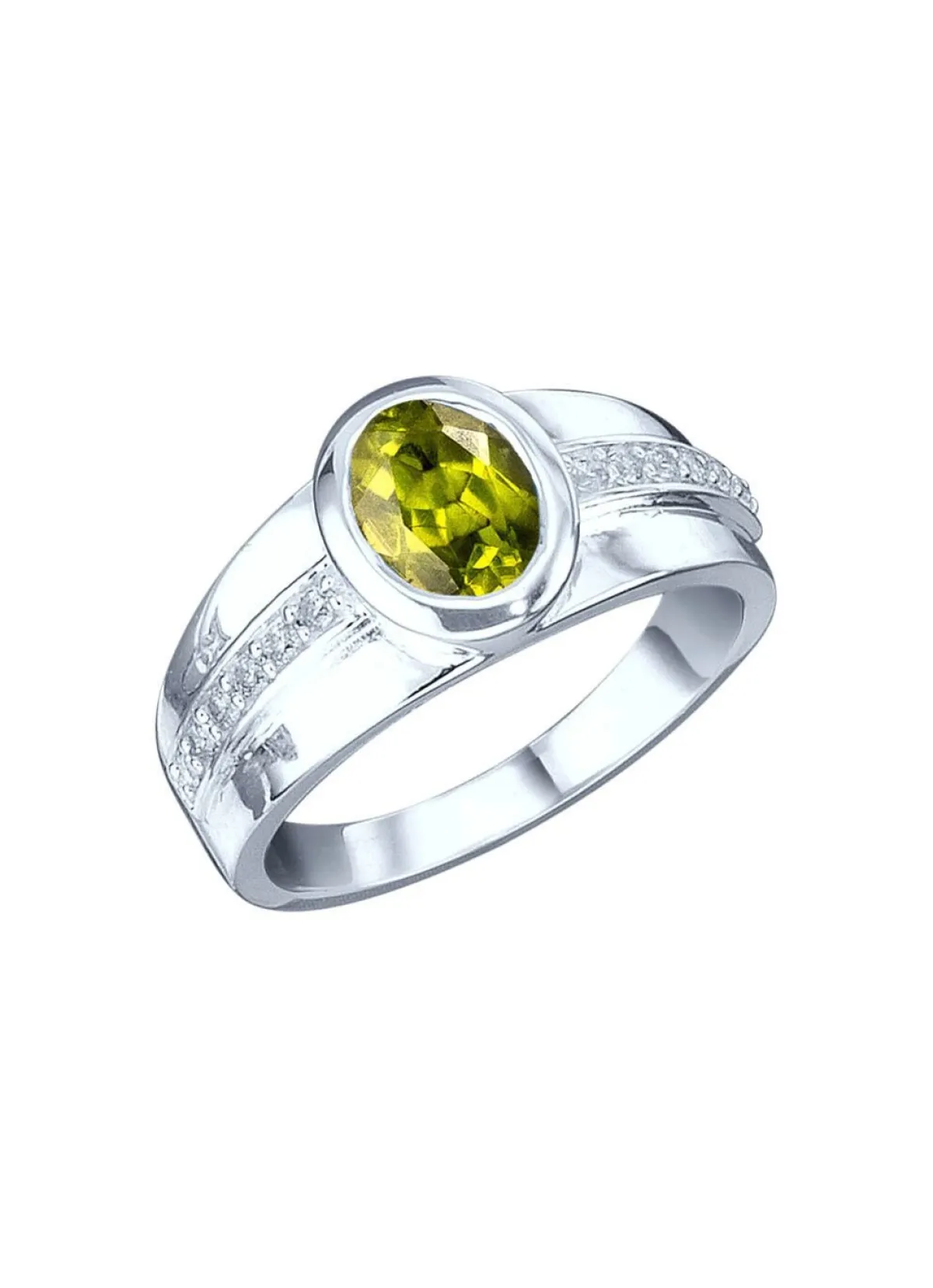 Damen BADER Damenring mit echt Peridot und synth. Zirkonia
