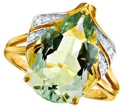 Damen BADER Damenring mit grünem Amethyst