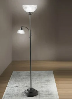 BADER Deckenfluter mit Leselampe und Metallgestell