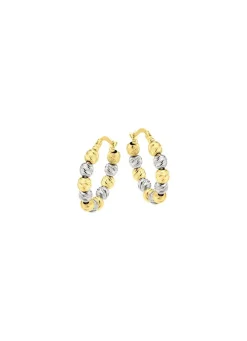 Damen BADER Diamantierte Creolen in Bicolor