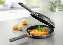 BADER Doppelpfanne mit Antihaftbeschichtung – perfekt für Rösti, Pfannkuchen und Omelett