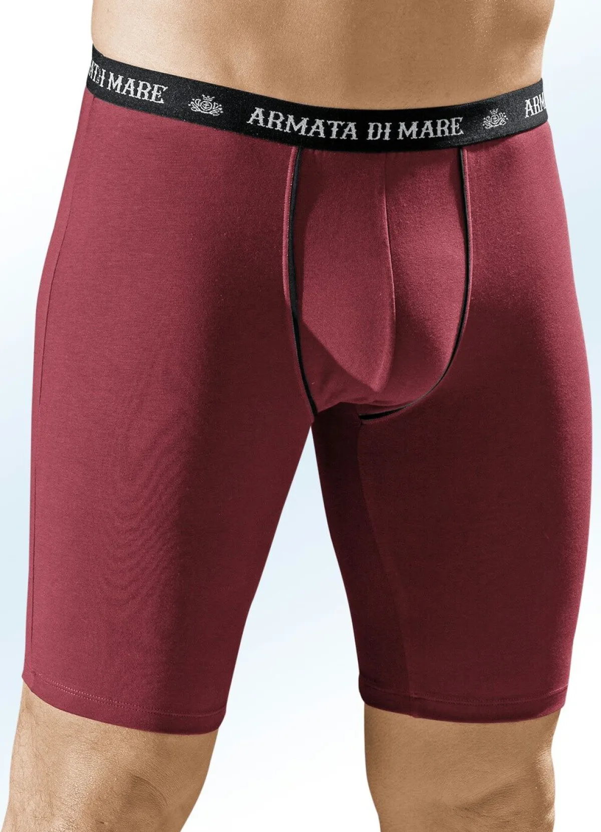 Herren Armata di Mare Dreierpack Longpants, mit Elastikbund, Kontrastpaspeln
