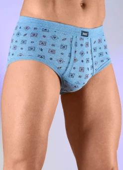 Herren BADER Dreierpack Slips mit Alloverdessin
