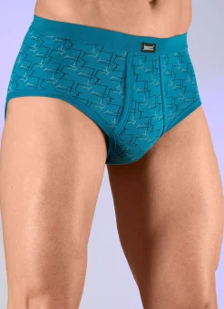 Herren BADER Dreierpack Slips mit Alloverdessin