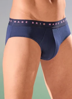 Herren BADER Dreierpack Slips, uni mit Elastikbund