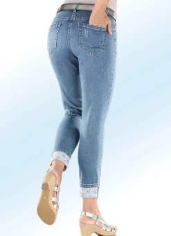 Damen BADER Edel-Jeans in 7/8-Länge mit hübschem Glitzersteinchenbesatz