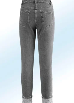 Damen BADER Edel-Jeans in 7/8-Länge mit hübschem Glitzersteinchenbesatz