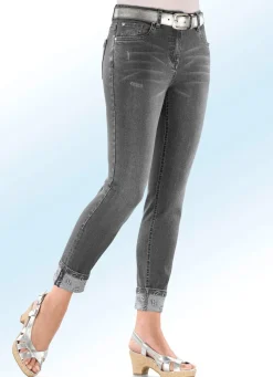 Damen BADER Edel-Jeans in 7/8-Länge mit hübschem Glitzersteinchenbesatz
