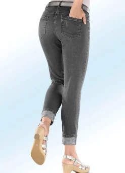 Damen BADER Edel-Jeans in 7/8-Länge mit hübschem Glitzersteinchenbesatz