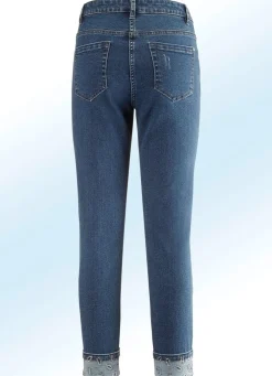 Damen BADER Edel-Jeans in 7/8-Länge mit hübschem Glitzersteinchenbesatz