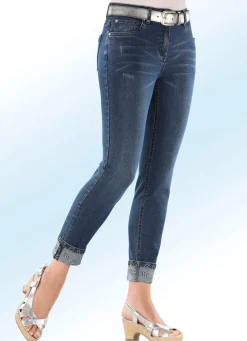 Damen BADER Edel-Jeans in 7/8-Länge mit hübschem Glitzersteinchenbesatz