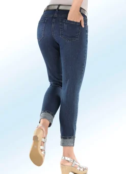 Damen BADER Edel-Jeans in 7/8-Länge mit hübschem Glitzersteinchenbesatz