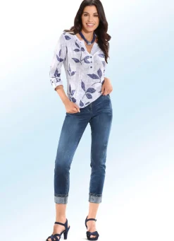 Damen BADER Edel-Jeans in 7/8-Länge mit hübschem Glitzersteinchenbesatz