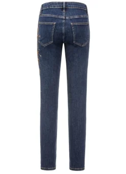 Damen BADER Edel-Jeans mit handbemalten, floralen Motiven