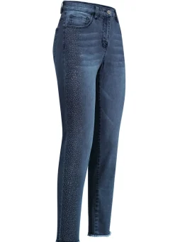 Damen BADER Edel-Jeans mit tollen Glitzersteinchen und Fransensaum
