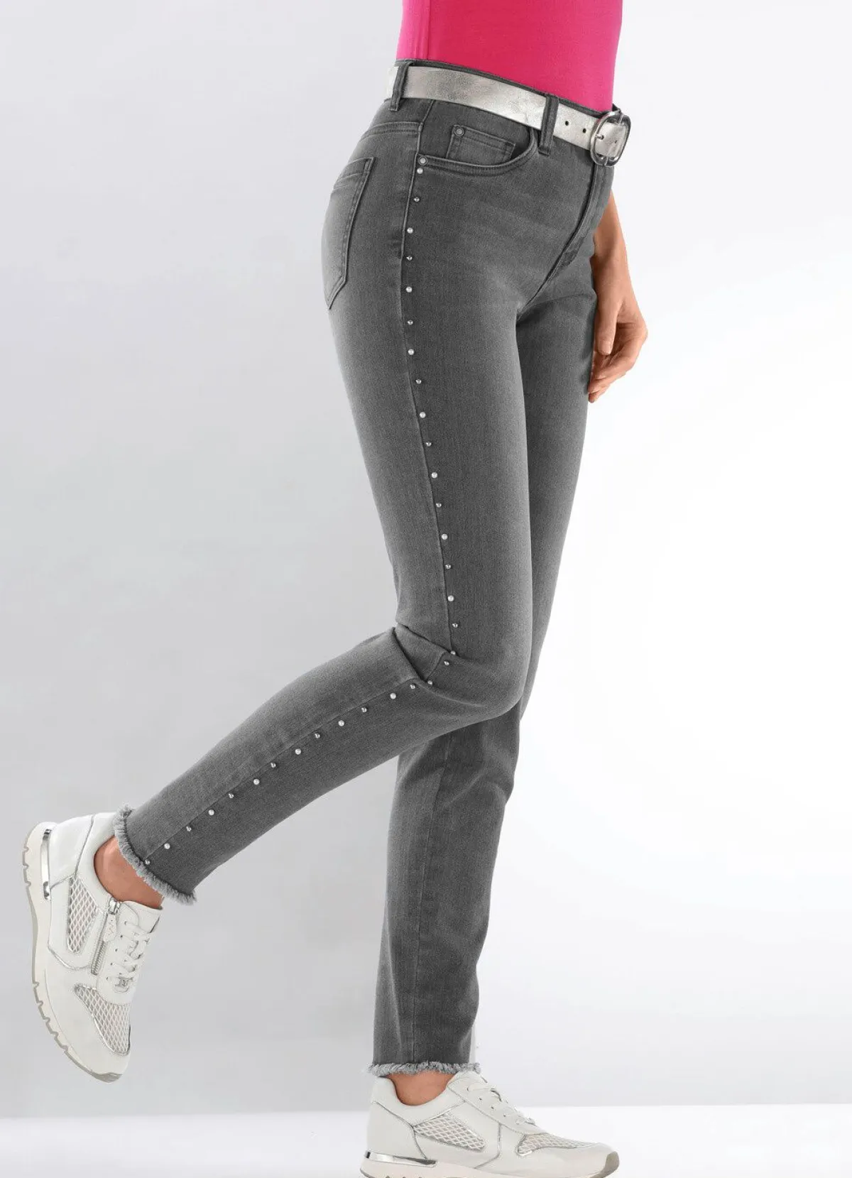Damen BADER Edel-Jeans mit tollen Zierperlen