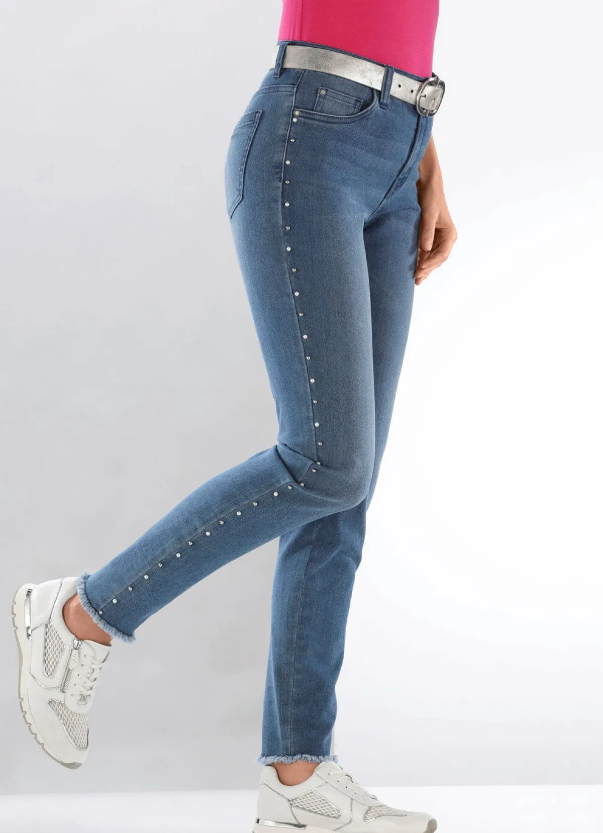 Damen BADER Edel-Jeans mit tollen Zierperlen