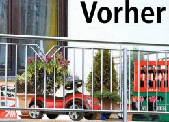 BADER Einseitig bedruckter Balkon-Sichtschutz inkl. Befestigungsmaterial