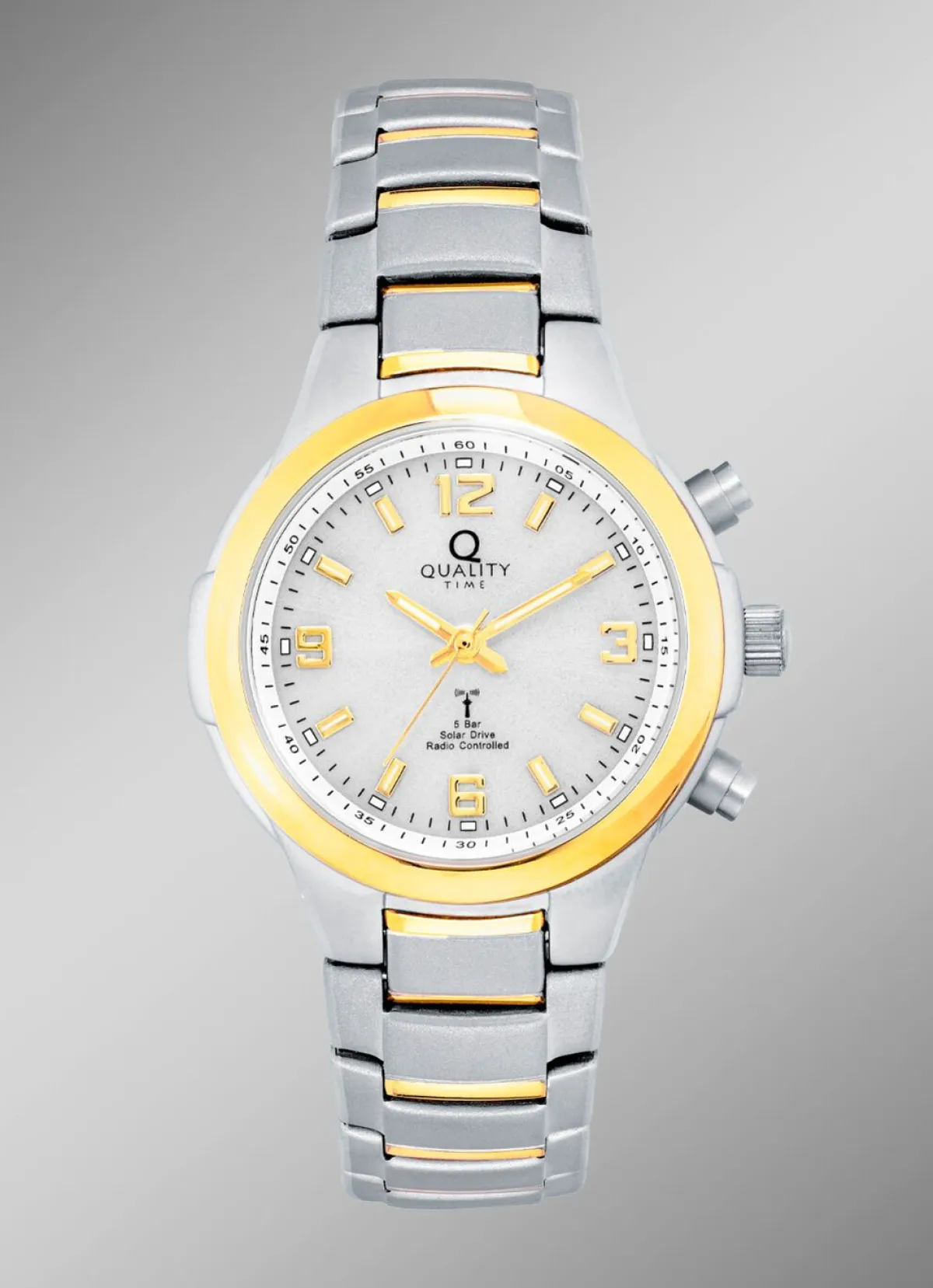 Damen QUALITY TIME Elegante Funk-Solar-Damenuhr der Marke