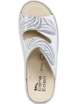 Damen ELENA EDEN Pantolette mit teilweise schimmerndem Zebra-Druck