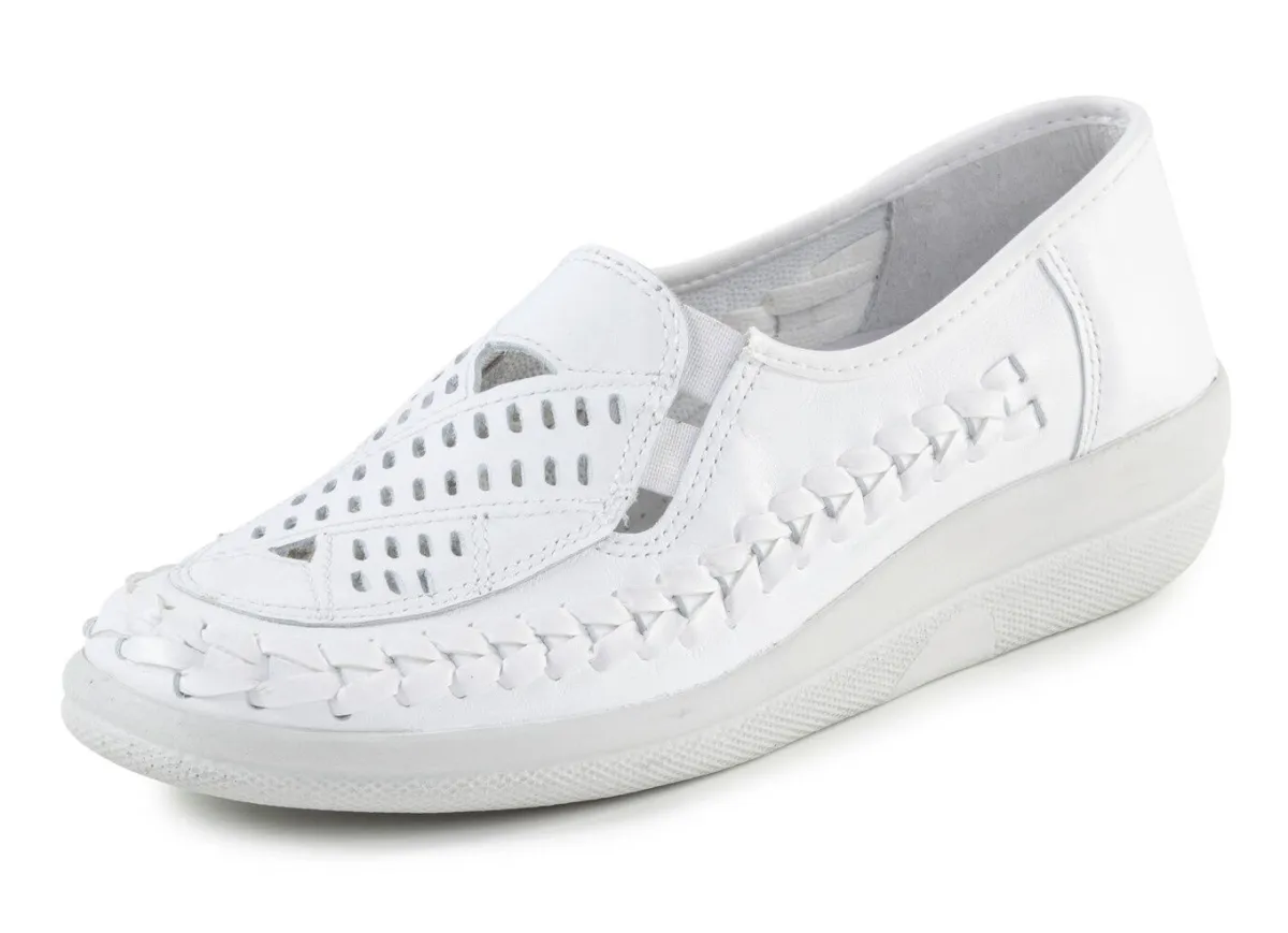 Damen ELENA EDEN Slipper luftig durchbrochen und mit Flechtdurchzug