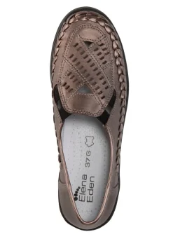 Damen ELENA EDEN Slipper luftig durchbrochen und mit Flechtdurchzug
