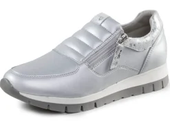 Damen ELENA EDEN Sneaker aus Nappaleder und silbergrau geprägtem Veloursleder
