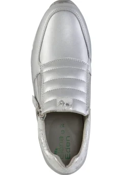 Damen ELENA EDEN Sneaker aus Nappaleder und silbergrau geprägtem Veloursleder