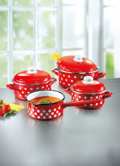 BADER Emaille Kochtopf-Set, 7-teilig