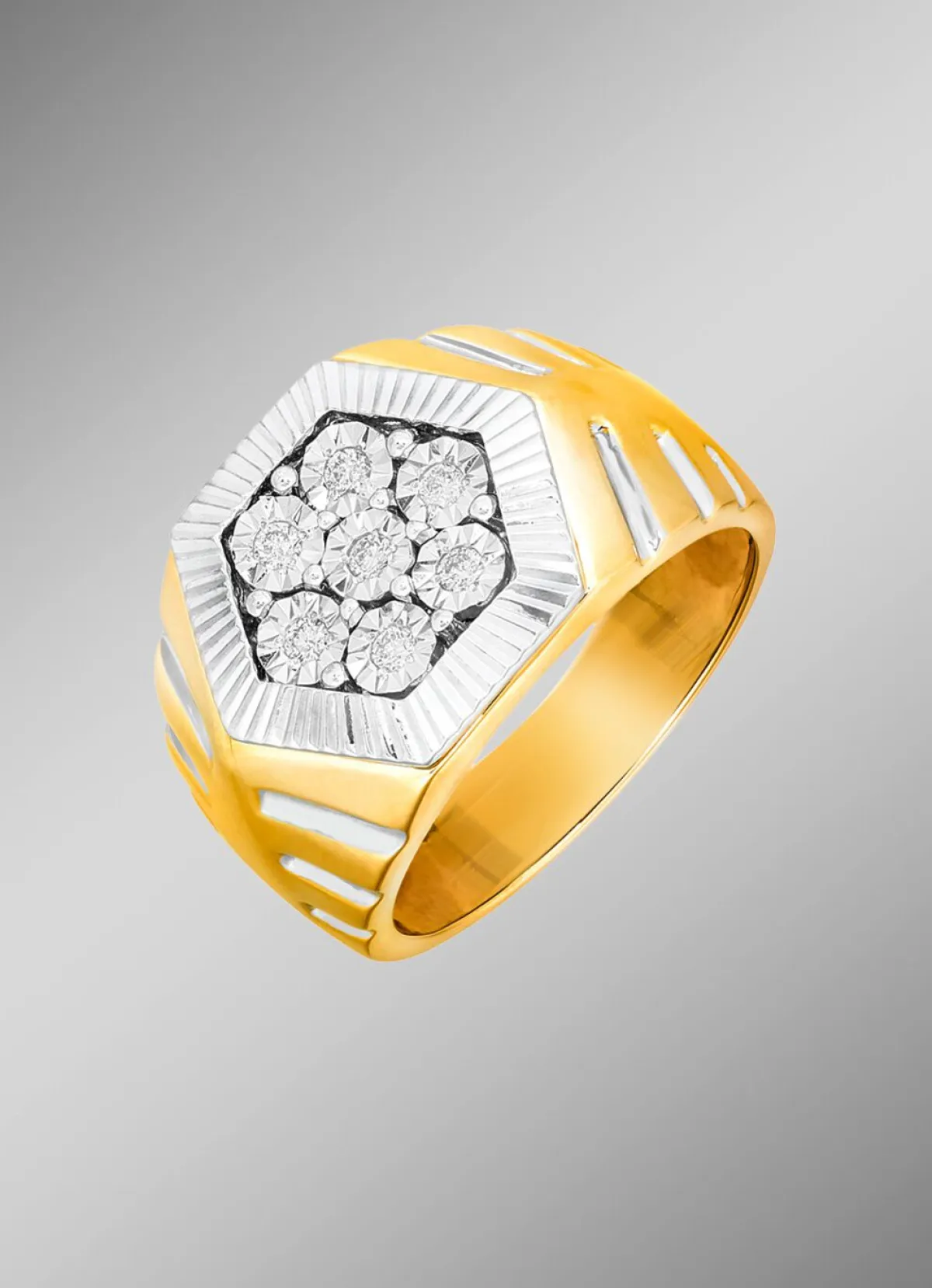 Herren BADER Exquisiter Herrenring in Bicolor
