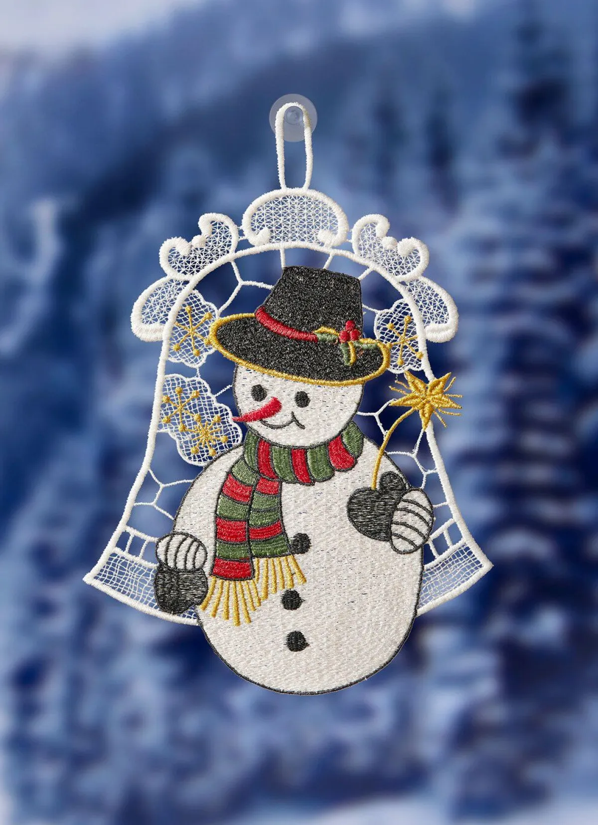 BADER Fensterbild mit Schneemann-Motiv
