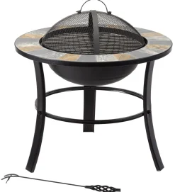BADER Feuerstelle Stonegate mit stilvollem Schiefer-Mosaik-Finish