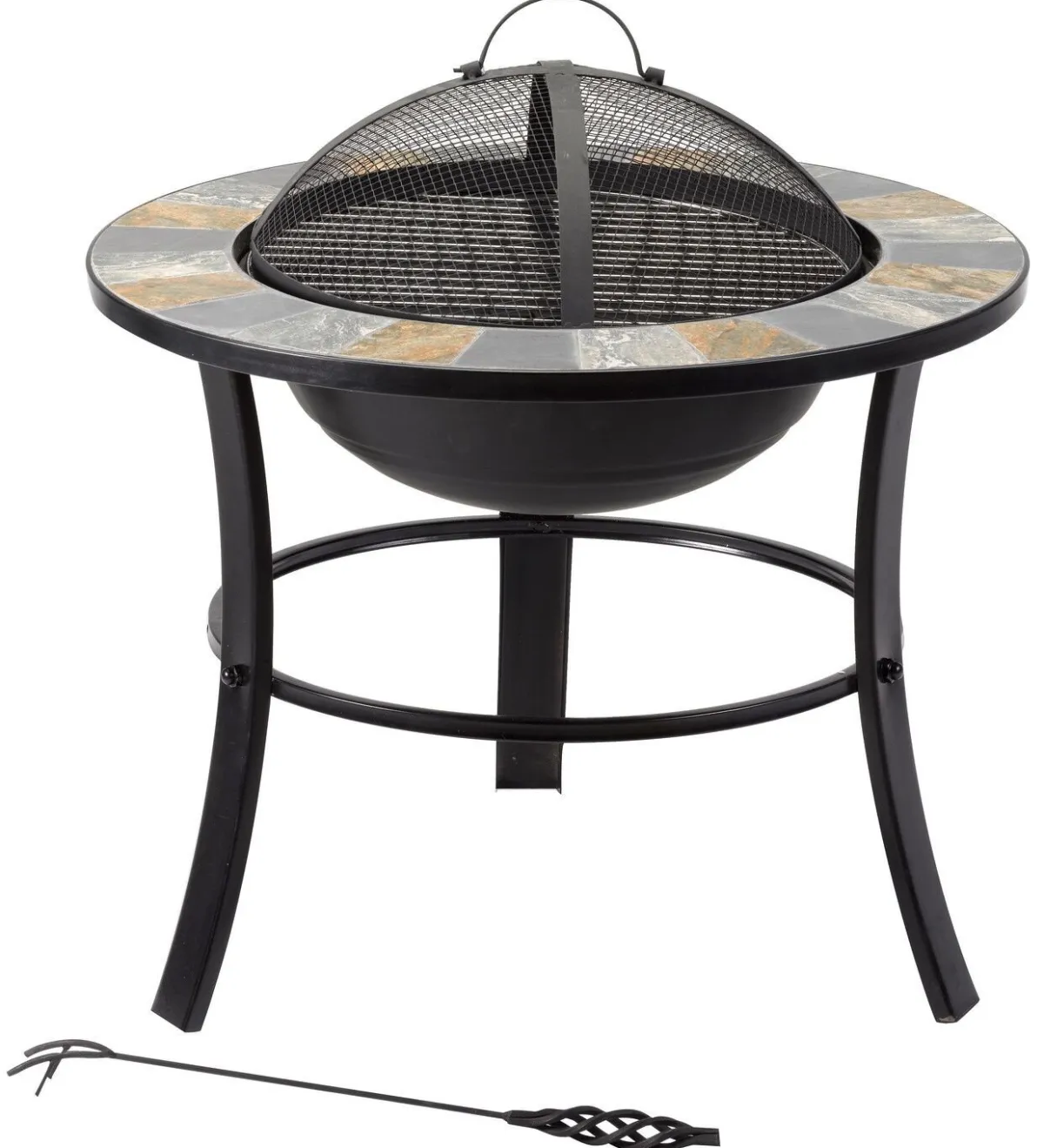 BADER Feuerstelle Stonegate mit stilvollem Schiefer-Mosaik-Finish