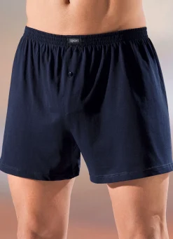 Herren BADER Fünferpack Boxershorts aus BIO-Baumwolle mit Eingriff, uni und meliert