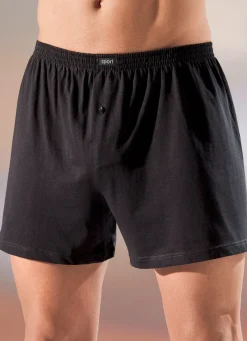 Herren BADER Fünferpack Boxershorts aus BIO-Baumwolle mit Eingriff, uni und meliert