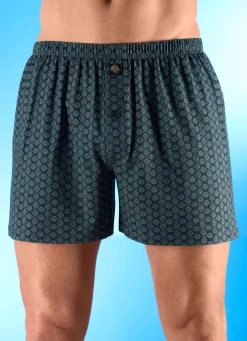 Herren BADER Fünferpack Boxershorts mit knöpfbarem Eingriff
