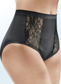 Damen BADER Fünferpack Slips mit elastischen Spitzeneinsätzen