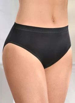 Damen BADER Fünferpack Slips mit glänzenden Abschlüssen