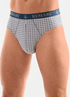 Herren BADER Fünferpack Slips mit Karodessin
