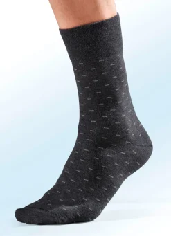 Herren BADER Fünferpack Socken mit handgekettelter Spitze und druckfreiem Bund