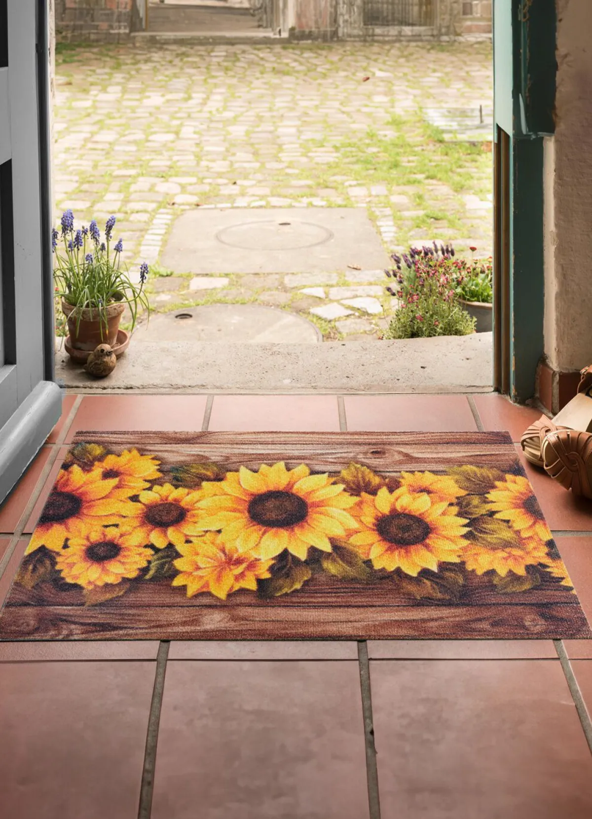 BADER Fußmatte mit Sonennblumen-Motiv