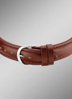 Damen MASTER TIME Funk-Damenuhr mit Lederband und sprechender Zeitansage