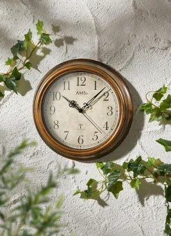 BADER Funk-Wanduhr mit bronziertem Gehäuse