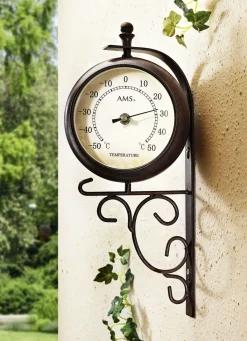 BADER Funk-Wanduhr mit Thermometer