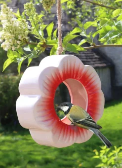 BADER Futterstelle Mohnblume aus glasierter Keramik